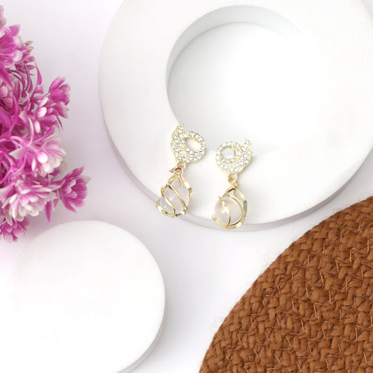 CrystalTwirl Drop Earrings
