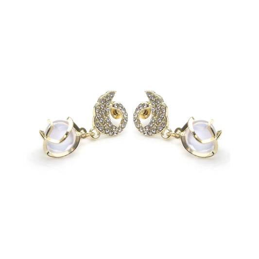 CrystalTwirl Drop Earrings