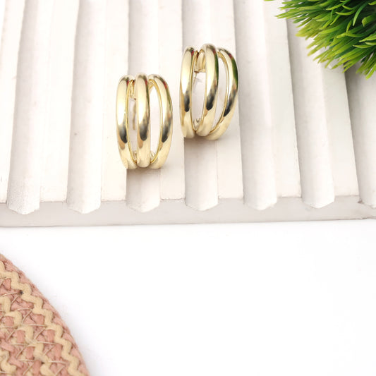 TriGlam Gold Hoop Earrings
